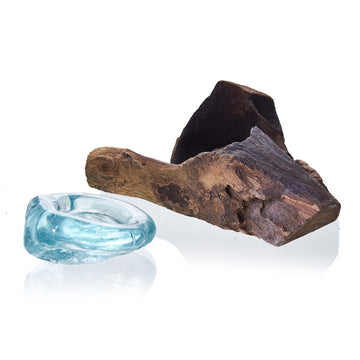 Sticlă Topită pe Lemn - Suport lumanare