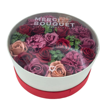 Cutie cadou cu flori de sapun-Round Box - Vintage Roses