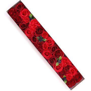 Cutie cadou cu flori de sapun-Extra Long - Classic Red Roses